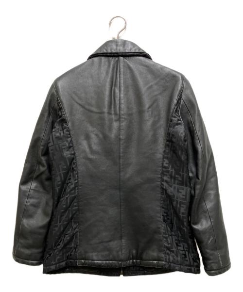 FENDI（フェンディ）FENDI (フェンディ) レザーパテッドジャケット ブラック サイズ:40の古着・服飾アイテム