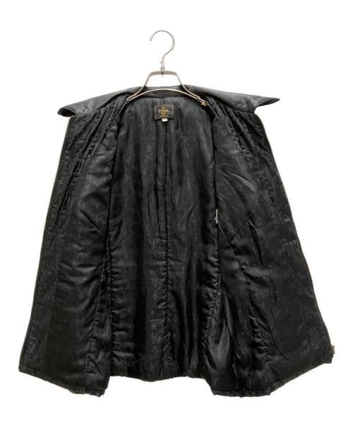 FENDI（フェンディ）FENDI (フェンディ) レザーパテッドジャケット ブラック サイズ:40の古着・服飾アイテム