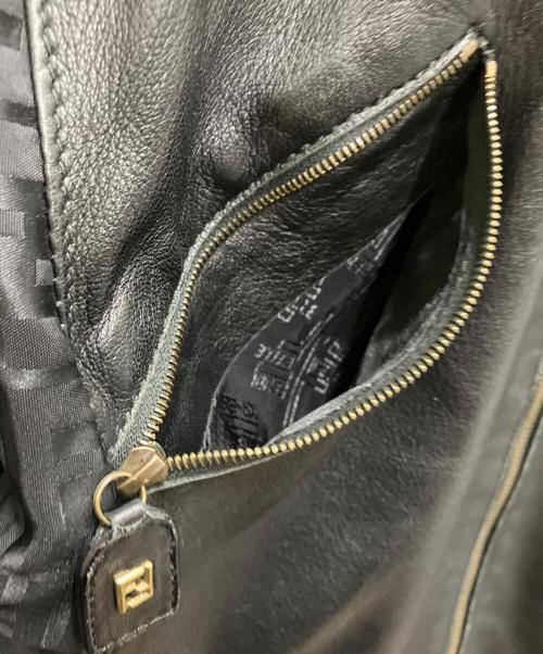FENDI（フェンディ）FENDI (フェンディ) レザーパテッドジャケット ブラック サイズ:40の古着・服飾アイテム