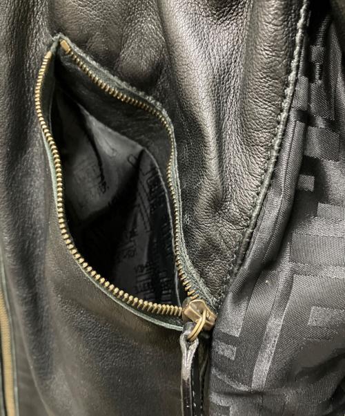 FENDI（フェンディ）FENDI (フェンディ) レザーパテッドジャケット ブラック サイズ:40の古着・服飾アイテム