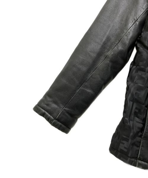 FENDI（フェンディ）FENDI (フェンディ) レザーパテッドジャケット ブラック サイズ:40の古着・服飾アイテム