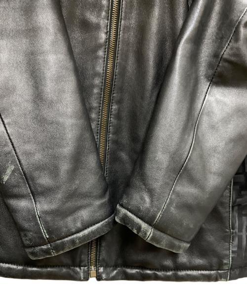 FENDI（フェンディ）FENDI (フェンディ) レザーパテッドジャケット ブラック サイズ:40の古着・服飾アイテム