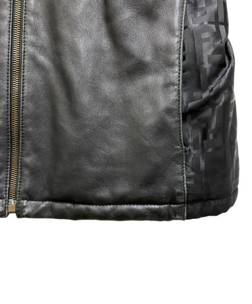 FENDI（フェンディ）FENDI (フェンディ) レザーパテッドジャケット ブラック サイズ:40の古着・服飾アイテム