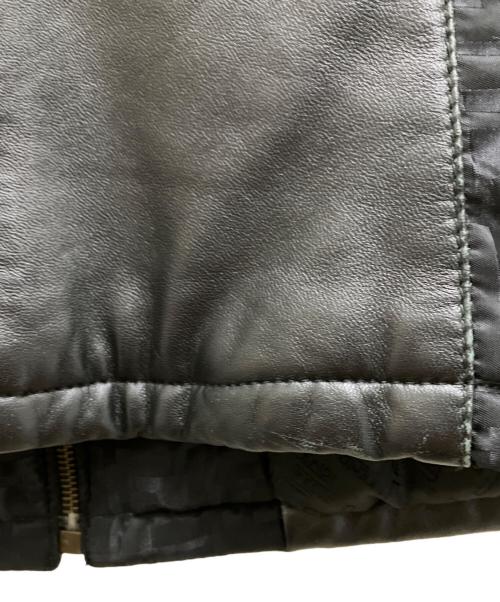 FENDI（フェンディ）FENDI (フェンディ) レザーパテッドジャケット ブラック サイズ:40の古着・服飾アイテム