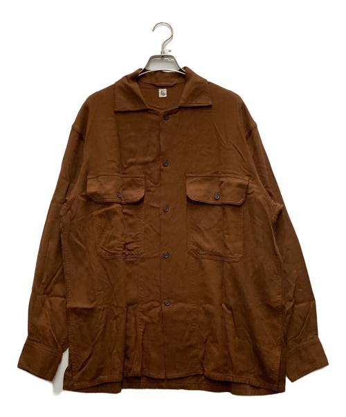 KAPTAIN SUNSHINE（キャプテンサンシャイン）KAPTAIN SUNSHINE (キャプテンサンシャイン) レーヨンシャツ ブラウン サイズ:38の古着・服飾アイテム