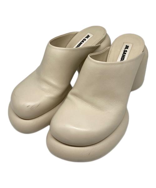 JIL SANDER（ジルサンダー）JIL SANDER (ジルサンダー) ブロックヒールミュール ベージュ サイズ:37の古着・服飾アイテム