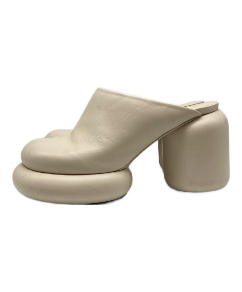 JIL SANDER（ジルサンダー）JIL SANDER (ジルサンダー) ブロックヒールミュール ベージュ サイズ:37の古着・服飾アイテム