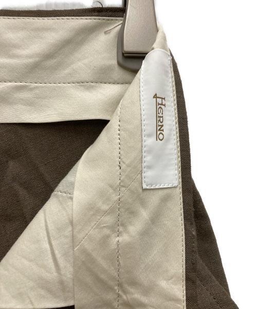 HERNO（ヘルノ）HERNO (ヘルノ) リネン混スラックスショーツ ブラウン サイズ:42の古着・服飾アイテム