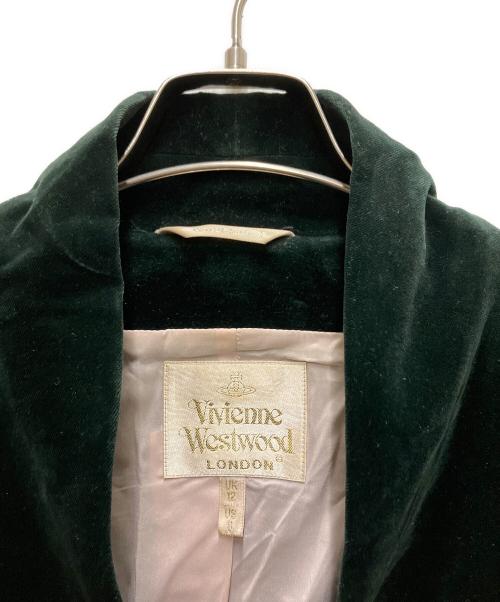 Vivienne Westwood（ヴィヴィアンウエストウッド）Vivienne Westwood (ヴィヴィアンウエストウッド) 90s ベロアテーラードジャケット グリーン サイズ:UK 12の古着・服飾アイテム