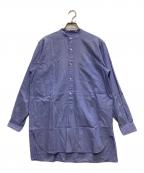 COMOLIコモリ）の古着「バンドカラーシャツ」｜パープル