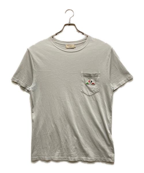 maison kitsune（メゾンキツネ）maison kitsune (メゾンキツネ) フォックスパッチTシャツ グレー サイズ:Mの古着・服飾アイテム
