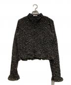CLANEクラネ）の古着「MIX MESH GATHER SHIRT」｜ブラック