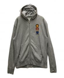 Nintendo×A BATHING APE（ニンテンドー×アベイシングエイプ）の古着「コラボジップパーカー」｜グレー
