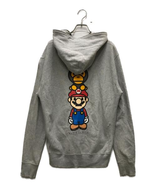 Nintendo（ニンテンドー）Nintendo (ニンテンドー) A BATHING APE (アベイシングエイプ) コラボジップパーカー グレー サイズ:Mの古着・服飾アイテム