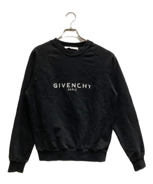 GIVENCHY（ジバンシィ）GIVENCHY (ジバンシィ) ヴィンテージ加工ロゴスウェット ブラック サイズ:XSの古着・服飾アイテム