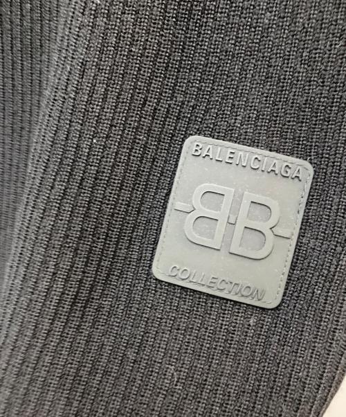 BALENCIAGA（バレンシアガ）BALENCIAGA (バレンシアガ) ロゴパッチクルーネックニットセーター ブラック サイズ:Mの古着・服飾アイテム