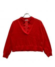 Loungedress（ラウンジドレス）の古着「スキッパーポロニット」｜レッド