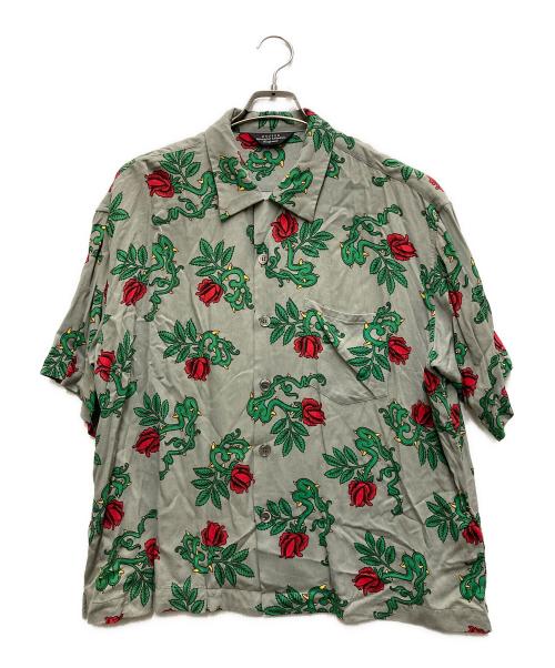 UNUSED（アンユーズド）UNUSED (アンユーズド) Rose Pattern Short-Sleeve Shirt グレー サイズ:3の古着・服飾アイテム