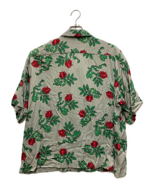 UNUSED（アンユーズド）UNUSED (アンユーズド) Rose Pattern Short-Sleeve Shirt グレー サイズ:3の古着・服飾アイテム