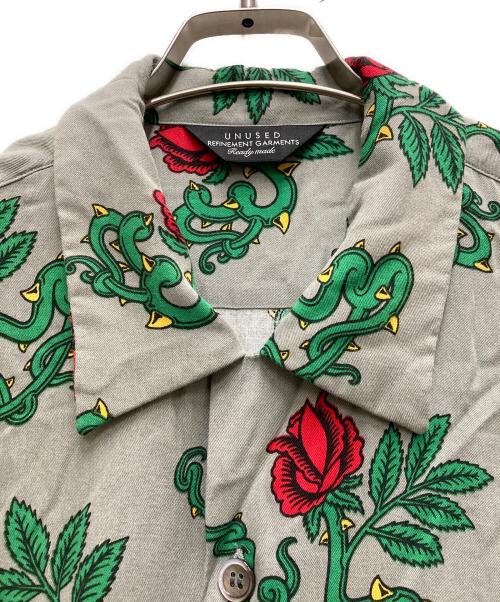 UNUSED（アンユーズド）UNUSED (アンユーズド) Rose Pattern Short-Sleeve Shirt グレー サイズ:3の古着・服飾アイテム