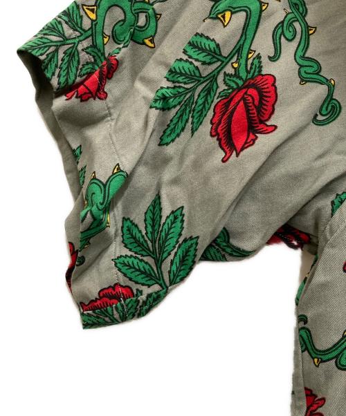 UNUSED（アンユーズド）UNUSED (アンユーズド) Rose Pattern Short-Sleeve Shirt グレー サイズ:3の古着・服飾アイテム