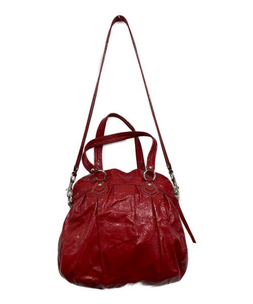 COACH（コーチ）COACH (コーチ) ポピーウィズフラワー 2way ショルダーバッグ レッドの古着・服飾アイテム