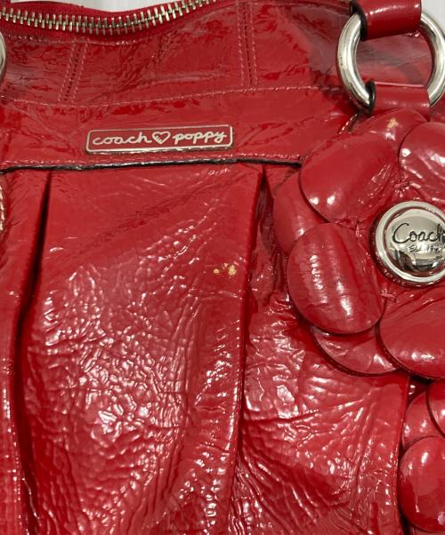 COACH（コーチ）COACH (コーチ) ポピーウィズフラワー 2way ショルダーバッグ レッドの古着・服飾アイテム