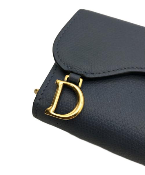 Christian Dior（クリスチャン ディオール）Christian Dior (クリスチャン ディオール) サドル ロータス ウォレット ブルーの古着・服飾アイテム