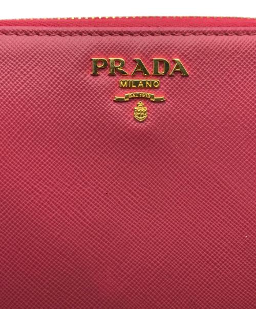 PRADA（プラダ）PRADA (プラダ) サフィアーノ ラウンドファスナー長財布 ピンクの古着・服飾アイテム