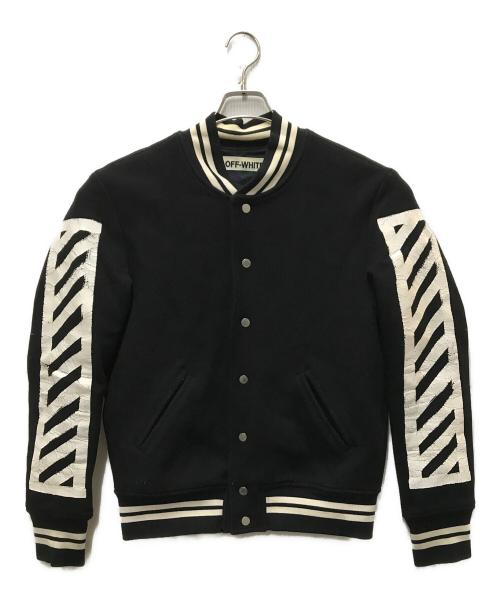 OFFWHITE（オフホワイト）OFFWHITE (オフホワイト) ウールバックロゴスタジャン ブラック サイズ:XXSの古着・服飾アイテム