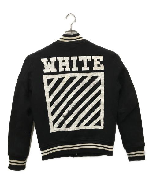 OFFWHITE（オフホワイト）OFFWHITE (オフホワイト) ウールバックロゴスタジャン ブラック サイズ:XXSの古着・服飾アイテム