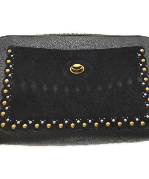 COACH（コーチ）COACH (コーチ) ウィズリベットチェーンショルダーバッグ ブラックの古着・服飾アイテム