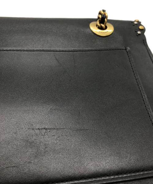 COACH（コーチ）COACH (コーチ) ウィズリベットチェーンショルダーバッグ ブラックの古着・服飾アイテム