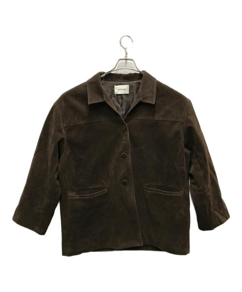 la peau de gem（ラポドゥジェム）la peau de gem (ラポドゥジェム) eco suede coverall ブラウン サイズ:38の古着・服飾アイテム