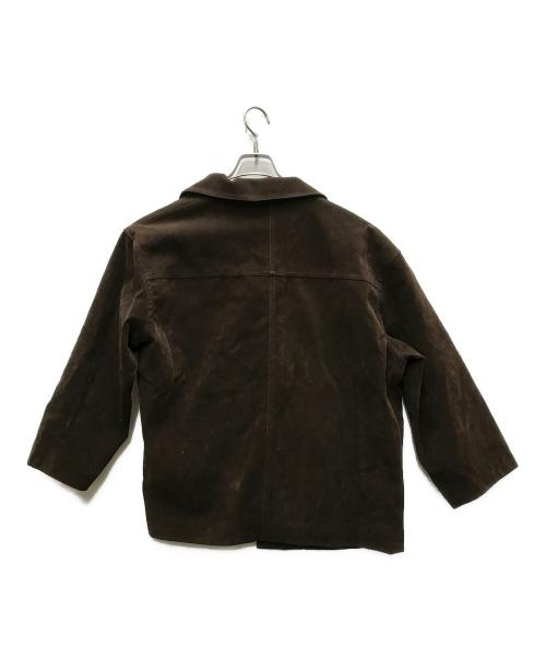 la peau de gem（ラポドゥジェム）la peau de gem (ラポドゥジェム) eco suede coverall ブラウン サイズ:38の古着・服飾アイテム