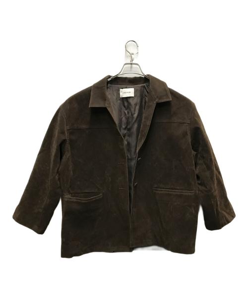 la peau de gem（ラポドゥジェム）la peau de gem (ラポドゥジェム) eco suede coverall ブラウン サイズ:38の古着・服飾アイテム