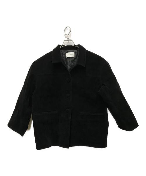 la peau de gem（ラポドゥジェム）la peau de gem (ラポドゥジェム) eco suede coverall ブラック サイズ:FREEの古着・服飾アイテム
