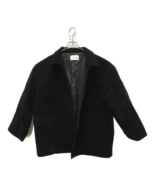 la peau de gem（ラポドゥジェム）la peau de gem (ラポドゥジェム) eco suede coverall ブラック サイズ:FREEの古着・服飾アイテム