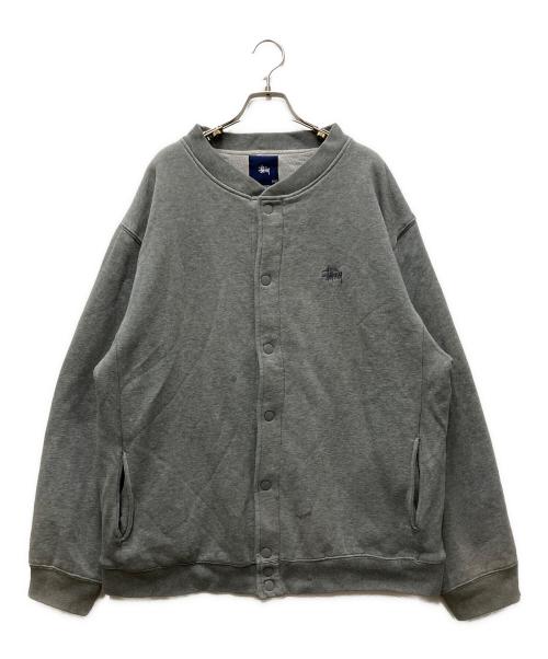 stussy（ステューシー）stussy (ステューシー) 00's ダブルフェイススウェットスタジャン グレー サイズ:XLの古着・服飾アイテム