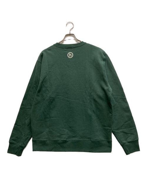 A BATHING APE（アベイシングエイプ）A BATHING APE (アベイシングエイプ) Hidden (ヒドゥン) BAPEロゴ スウェットシャツ グリーン サイズ:XLの古着・服飾アイテム