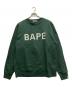 A BATHING APE（アベイシングエイプ）の古着「BAPEロゴ スウェットシャツ」｜グリーン
