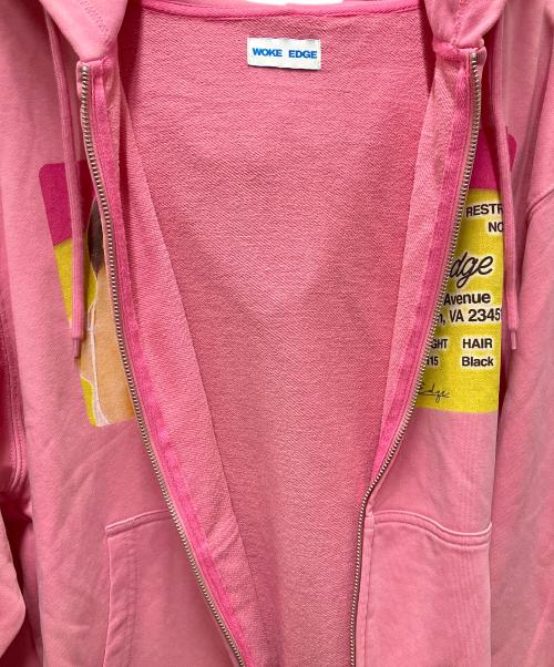 WOKE EDGE（ウォーク エッジ）WOKE EDGE (ウォーク エッジ) Sexy Licence Zip Hoodie ピンク サイズ:Lの古着・服飾アイテム