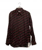 JOHN LAWRENCE SULLIVANジョン ローレンス サリバン）の古着「CHAOS REGULAR COLLAR SHIRT」｜ブラック×レッド