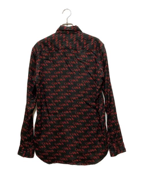 JOHN LAWRENCE SULLIVAN（ジョン ローレンス サリバン）JOHN LAWRENCE SULLIVAN (ジョン ローレンス サリバン) CHAOS REGULAR COLLAR SHIRT ブラック×レッド サイズ:44の古着・服飾アイテム