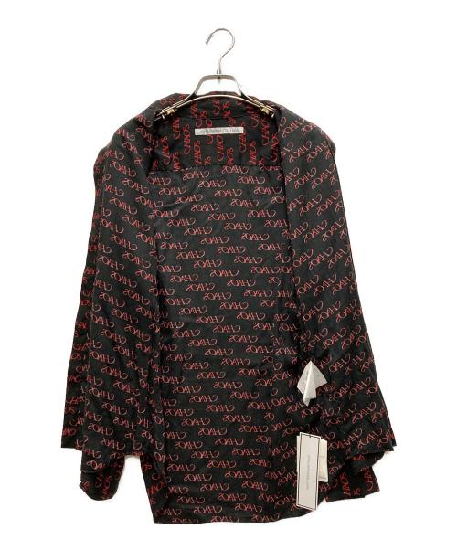 JOHN LAWRENCE SULLIVAN（ジョン ローレンス サリバン）JOHN LAWRENCE SULLIVAN (ジョン ローレンス サリバン) CHAOS REGULAR COLLAR SHIRT ブラック×レッド サイズ:44の古着・服飾アイテム