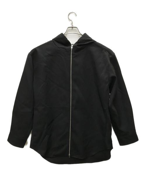 OVERCOAT（オーバーコート）OVERCOAT (オーバーコート) ZIP-UP HOODIE IN WOOL FLANNEL ブラック サイズ:M1の古着・服飾アイテム