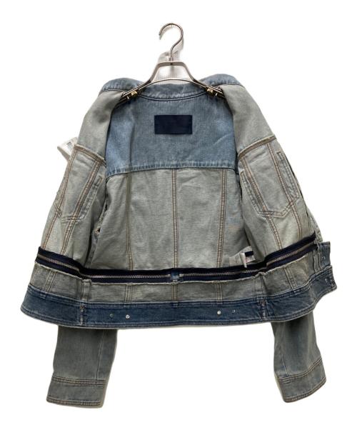 JUUN.J（ジュン・ジー）Juun.J (ジュン・ジー) レイヤードディティールデニムジャケット ブルー サイズ:38の古着・服飾アイテム