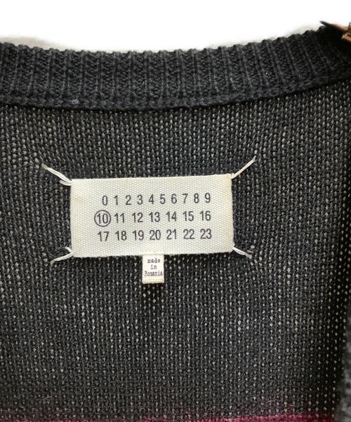 Maison Margiela（メゾンマルジェラ）Maison Margiela (メゾンマルジェラ) BORDER KNIT SWEATER グレー サイズ:Lの古着・服飾アイテム