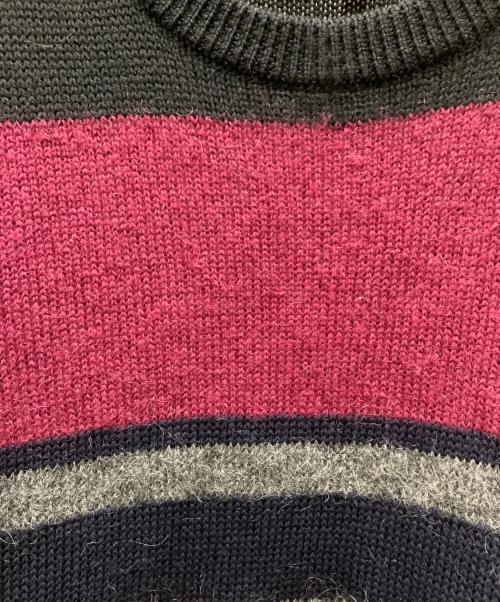Maison Margiela（メゾンマルジェラ）Maison Margiela (メゾンマルジェラ) BORDER KNIT SWEATER グレー サイズ:Lの古着・服飾アイテム