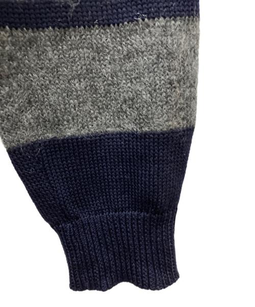 Maison Margiela（メゾンマルジェラ）Maison Margiela (メゾンマルジェラ) BORDER KNIT SWEATER グレー サイズ:Lの古着・服飾アイテム